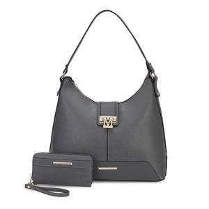 Женская сумка через плечо Graciela из веганской кожи MKF Collection от Mia k — 2 предмета, цвет Charcoal