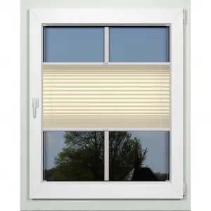 Жалюзи Plissee superior, затемняющие, энергосберегающие, устанавливаются на заказ с креплением с помощью сверления Indeko, песочный/белый