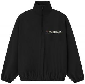 Спортивная куртка Fear of God Essentials из нейлона с половинной молнией, модель NBA, черный