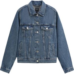 GAP Джинсовая куртка женская средняя потертая, Medium Washed