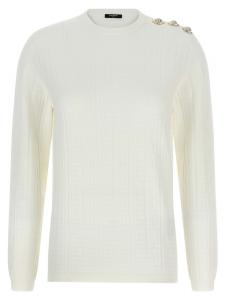 Топ с макси-плечами BALMAIN, белый