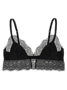 Атласный бюстгальтер с кружевом DOLCE & GABBANA, черный