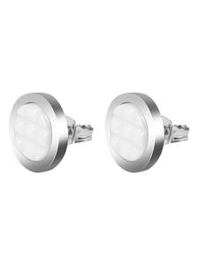 Adeliás Женские серьги - серьги-гвоздики из нержавеющей стали белого цвета