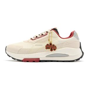 QIAODAN Амортизирующие износостойкие низкие кроссовки для бега, мужские, бежево-красные