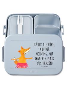 Mr. & Mrs. Panda Ланчбокс «Лисица-балерина» с надписью пастельно-голубого цвета