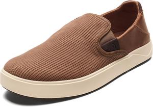 Мужские слипоны OLUKAI Lae'ahi Kapa, легкие и дышащие обувь для любой погоды, с мягкой пяткой и комфортной посадкой, Tan/Dk Wood