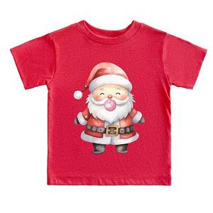 Футболка с принтом Watercolor Santa Bubblegum для малышей The Juniper Shop, Heather Red