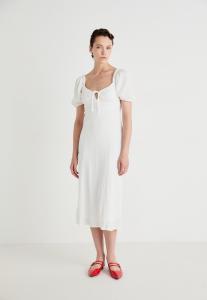 Платье Gina Tricot PUFF SLEEVE MIDI DRESS, Offwhite/Off-White