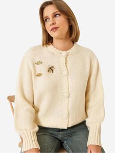 Bianco Lucci Вязаный кардиган в бежевом цвете