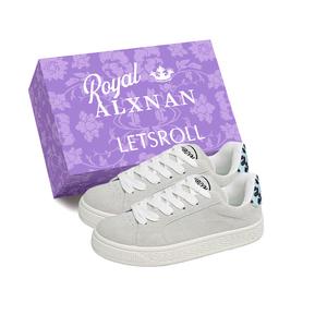 Alxnan Низкие женские скейтерские кеды в сером леопардовом принте с коробкой, цвет Gray Leopard Print Box