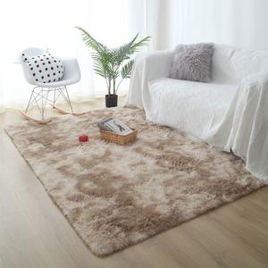 Budis Ковер 60х120 см из шелка и шерсти, длинный ворс, для спальни/гостиной, глубокий верблюжий цвет [Tie-Dye]