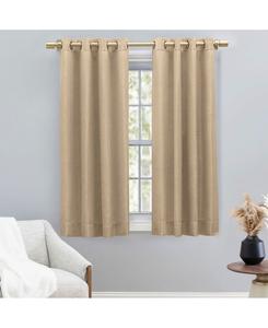 Штора из травяного волокна с подкладкой, люверсами и стержнем, 54 дюйма в ширину x 54 дюйма в длину Ricardo, Linen