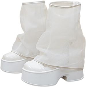 Женские летние сандалии на платформе с сеткой, закрытым носком и молнией сзади, дышащие ботильоны Generic, White