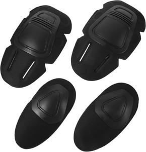 Комплект тактических наколенников и налокотников ERINGOGO. Прочный комплект из 4 предметов для занятий спортом на открытом воздухе. Безопасная защитная экипировка для скейтбординга и боевых действий., Black