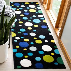 Ковер-дорожка SAFAVIEH, 77 x 183 см, Soho Collection, Blue & Multi, ручная работа из шерсти, идеально подходит для помещений с высокой проходимостью в гостиной, спальне (SOH753C)