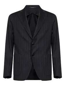 Блейзер в полоску с лацканами-шалькой Tagliatore, черный
