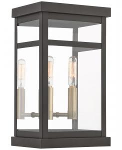 Настенный уличный фонарь Hopewell с двумя плафонами Livex, цвет bronze