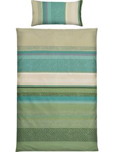 Односпальное трикотажное постельное белье зеленого цвета Erwin Müller, 155x220 см (40x80 см)