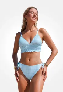 Бикини с присборенной тканью Cupshe, Light Blue White