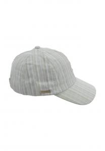 Бейсболка из хлопка и вискозы в полоску 55612-0 Seeberger, цвет jade