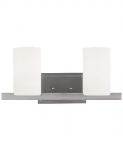 Настенный светильник Astoria с двумя плафонами для ванной комнаты Livex, Brushed Ni