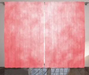 Шторы ABAKUHAUS Coral Rustic, нежно-весенняя акварель, универсальные ленточные шторы для гостиной с петлями и крючками, 280 x 245 см, цвет: лососево-персиковый, кораллово-красный Abakuhaus