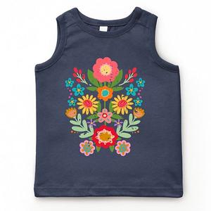 Футболка Folk art florals distressed youth The Juniper Shop, Navy