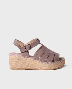 Женские замшевые эспадрильи на танкетке с пряжкой Toni Pons, коричневый