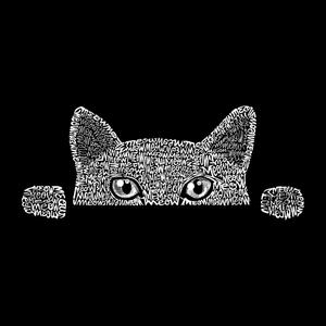 Peeking Cat — мужская толстовка с круглым вырезом Word Art LA Pop Art