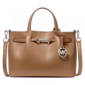 MICHAEL KORS Кожаная сумка через плечо Карсон Кроссбоди маленькая женская бежевая