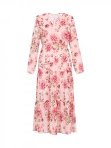 Usha Женское платье светло-розового многоцветного оттенка