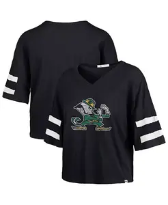 47 Brand Женская темно-синяя футболка Notre Dame Fighting Irish Premier Scout с полосками на рукавах, свободный крой Dolman '47 Brand