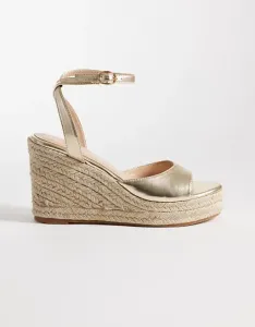 Золотистые эспадрильи на танкетке SEQWL