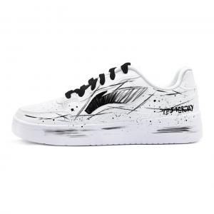 Li-Ning Sycee Ink Shadow, First Culture V, кожаные кроссовки, износостойкие и нескользящие, низкие, черный белый