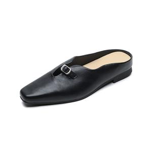 MADALLO Женские черные тапочки с закрытым носком, резиновой подошвой, устойчивые к скольжению и истиранию швов, цвет Black