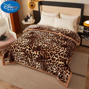 Disney Теплое зимнее одеяло 200х230 см, вес 4,5 кг, кофейный цвет, леопардовый принт