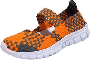 Женские эластичные плетеные прогулочные туфли mary jane Baimiu, оранжевый