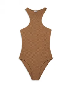 Цельный купальник верблюжьего цвета Anine Bing, коричневый