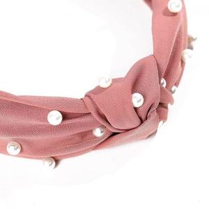 Повязка-тюрбан из плотной ткани, темно-розовая, жемчуг O227CR Kemer