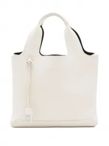 Кожаная сумка-тоут с двойной верхней ручкой Hogan, нейтральный