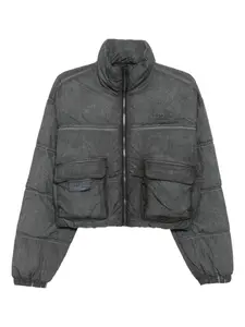Укороченный пуховик с логотипом Izzue, серый