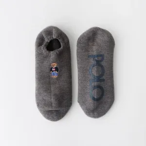 Нескользящие носки POLO RALPH LAUREN FRAG BEAR с ворсом в виде ракушки, цвет 95. Dark Gray