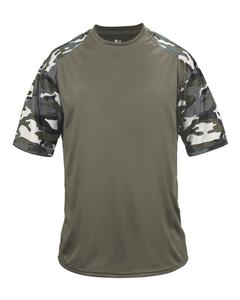 Спортивная футболка камуфляжного цвета Badger, цвет od green/ od green camo