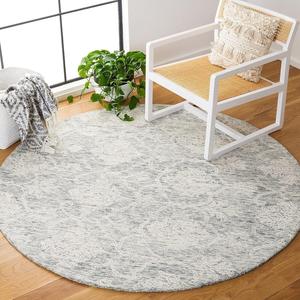 Ковер SAFAVIEH, 183 x 183 см, Metro Collection Dark Grey/Ivory MET996H ручной работы из премиальной шерсти для гостиной, столовой, спальни, прихожей