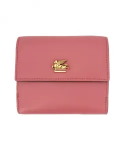 Кожаный кошелек с декором в виде пегаса Etro, фиолетовый