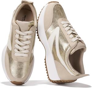 Женские кроссовки Project Cloud - стелька с эффектом памяти и легкие весенние обувь - противоскользящие модные шнуровки - модные кроссовки для женщин 2025, Gold-Balinda