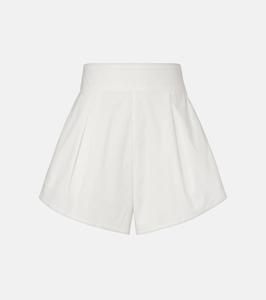 Сплошные плиссированные хлопковые шорты Adriana Degreas, белый