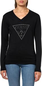 GUESS Женский экологичный свитер с длинным рукавом Miriam Triangle Logo, Jet Black