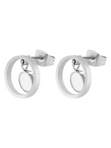 Adeliás Женский кулон из нержавеющей стали с перламутровой вставкой в золотом исполнении