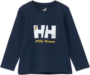 Футболка с длинным рукавом Helly Hansen HJ32460, детская, с длинным рукавом, HH, футболка с изображением медведя Хелли, темно-синий